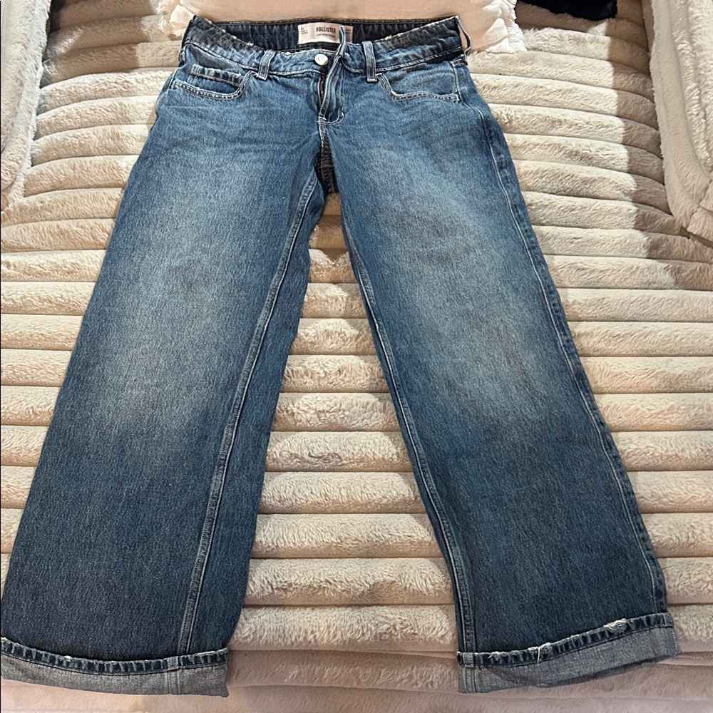 Hollister Wide Leg Blue Jeans